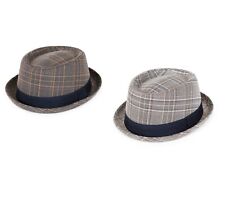 Pork Pie Hat grey check ska rude boy navy band