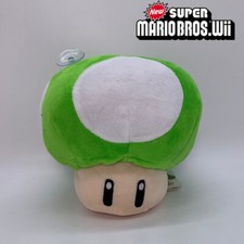 New Super Mario Bros. Green 1-UP Mushroom Plush Doll Soft Toy Teddy 6.5"