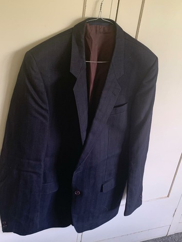 Navy woollen suit jacket - woollen,