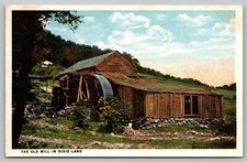 Postcard The Old Mill Dixie Land North Carolina Water Mill Cabin in Country