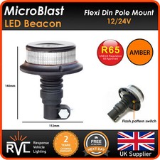 R65 MICRO FLEXI POLE AMBER LED BEACON Flashing Warning Strobe light bar 12/24v