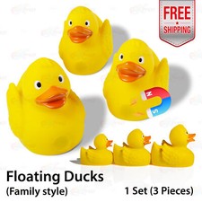 Floating Yellow Rubber Duckies Family 3 Pieces Set Magnets Baby Shower Bath Play