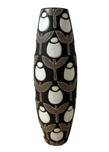 Ceramic vase brown cream - brown,