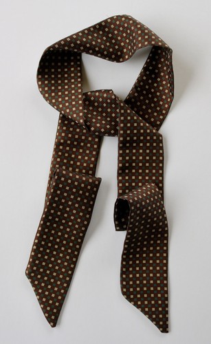 Silk slim cravat brown - slim, cravat.