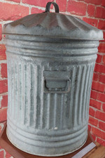 Vintage Galvanised Metal Bin