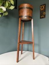Antique Oak Jardiniere Plant