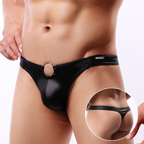 Mens faux leather - faux, g-string