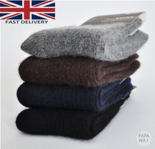3/6 Pairs Alpaca 100% Wool Alpaka Socks extra thick warm outdoor/Indoor Mens UK