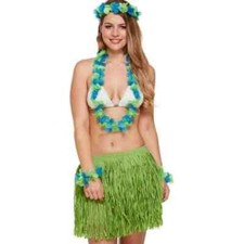 5 Pc Hawaiian Costume Grass