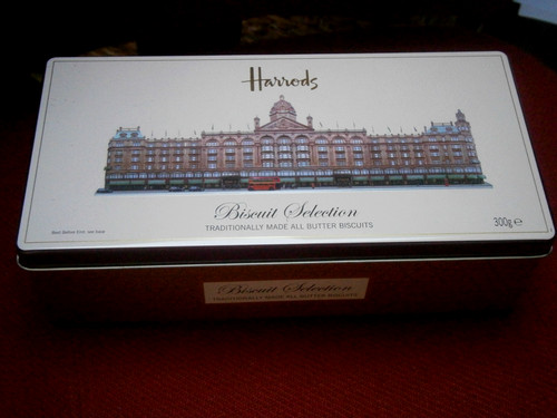 Harrods empty biscuit tin - harrods,