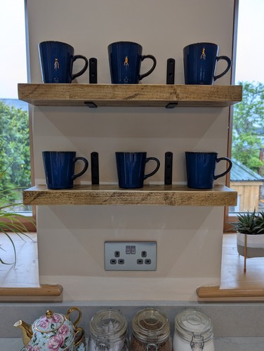 Wooden display shelves hand - display,