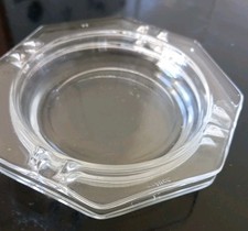2 x Glass Ashtrays Clear Ash