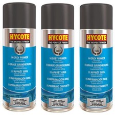 Hycote Grey Primer Aerosol Spray Paint Car Multi-Purpose Preparation 400ml x3