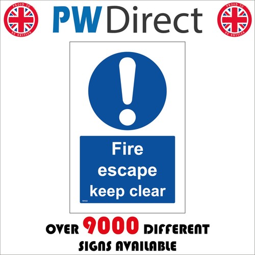 Sign fire escape keep - fire,