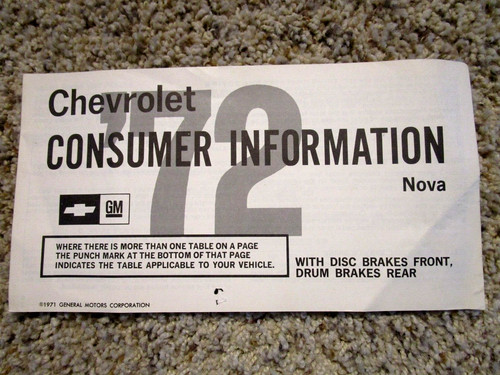 1972 nova factory original - 1972,