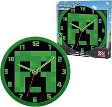 Minecraft Kids Teaching Wall Clock - 25cm Analog Clock, Minimal Sound