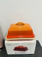 Le Creuset New Stoneware Ceramic Volcanic Orange Butter Dish With Lid .