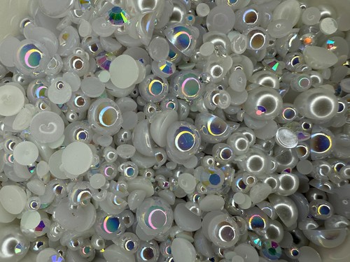Mixed flat back pearls - mixed,