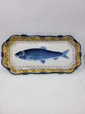 Vintage Royal Tichelaar Makkum Delft Herring Dish Dutch Scalloped Edg 11" Inches