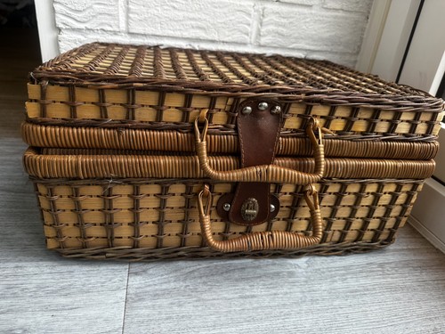 Wicker picnic basket woven - wicker,