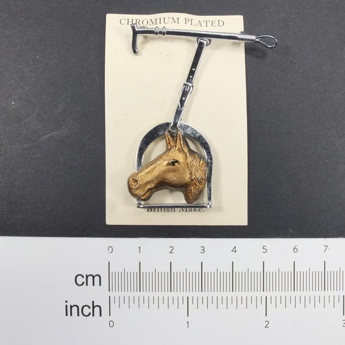 Vintage horse brooch stirrup - vintage,