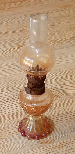 1970s era small glass - oil, lamp