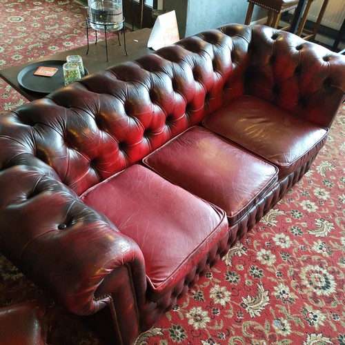 Burgundy leather chesterfield - leather,