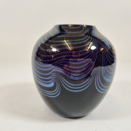 Okra art glass vase - vase, purple