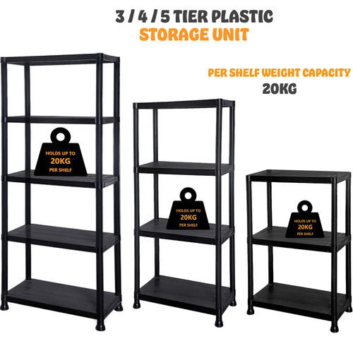 Tier plastic shelving - plastic,