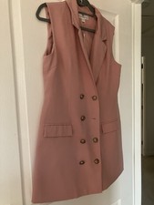 Forever Unique - Women’s Tallored Blazer Dress - Pink - MISSING BUTTON - Size 10