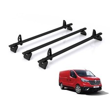 Renault Trafic Roof Rack for 2014+ [Std Roof] 3x Roof Bars - Rhino Black