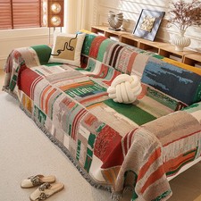 Geometric Sofa Throw Blanket Colourful Cotton Cover Bed Picnic Decor Multi Size