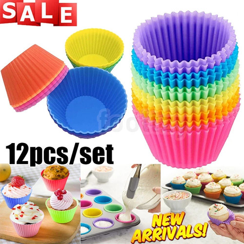 12pcs silicone muffin cupcake - 12pcs,