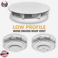 Wind Driven Roof Vent WHITE Low Profile Van Dog Pet Horse Vehicle 4x4 Air Rotary