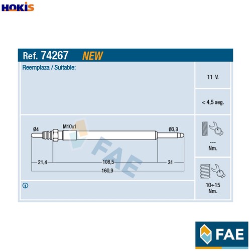 Glow plug 74267 for honda - 74267,