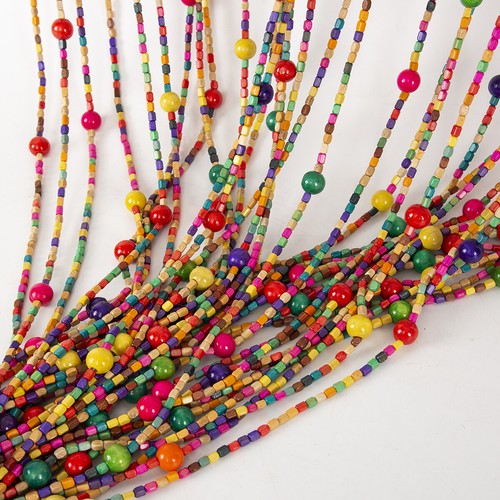 90x190cm wood bamboo beaded - wood,