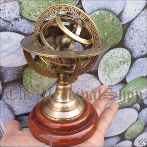 Vintage brass armillary - vintage, sphere