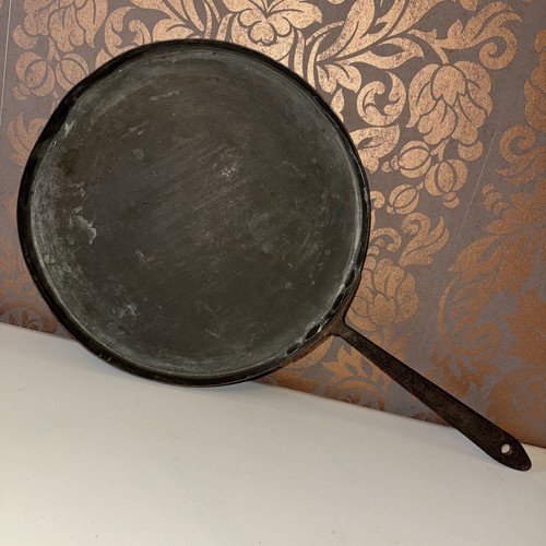 Antique copper skillet frying - antique,
