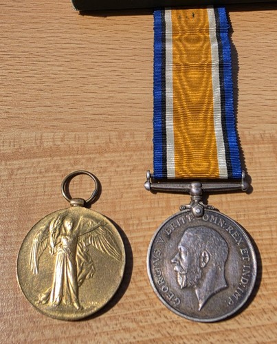 Ww1 medal pair 42414 pte - , f