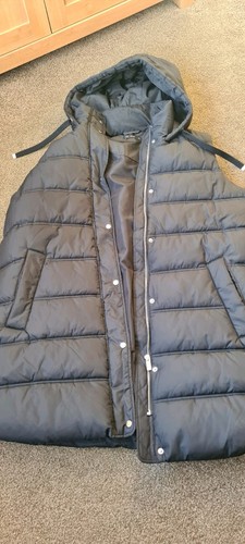 Ladies padded black gilet long - ladies,