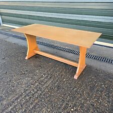 VINTAGE MID-CENTURY COFFEE/ SIDE TABLE TRESTLE STYLE JOINTED LEGS