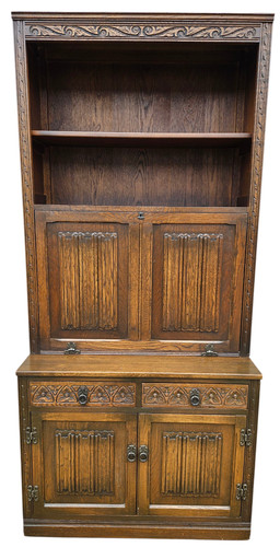 Vintage oak wood bros desk - wood,