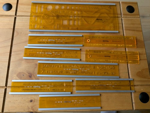 Set rotring stencils - 9,
