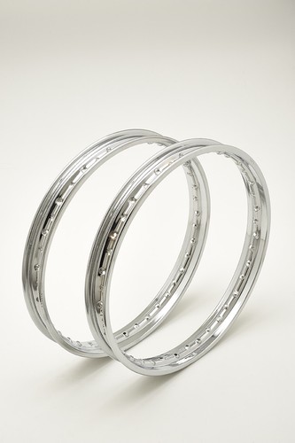 Pair chrome steel rims - of,