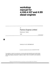 Perkins 4107 4108 499 Engine Workshop Parts Operators Manuals Delivered Today