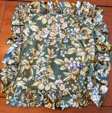 Laura Ashley Bramble Berry Throw Pillow Cover Floral Green Blue 19 X 18” VTG USA