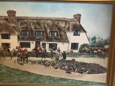 Hunting Scene Oil In Board