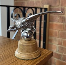 Vintage Desmo Eagle On Ball Chrome Car Mascot Bonnet Hood Ornament 1930s