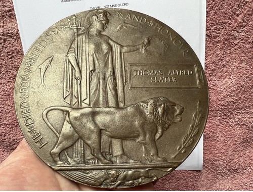 Ww1 medal death plaque - medal,