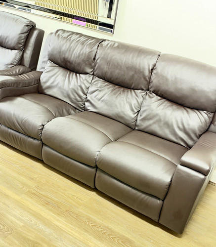 Brown leather reclining - leather,